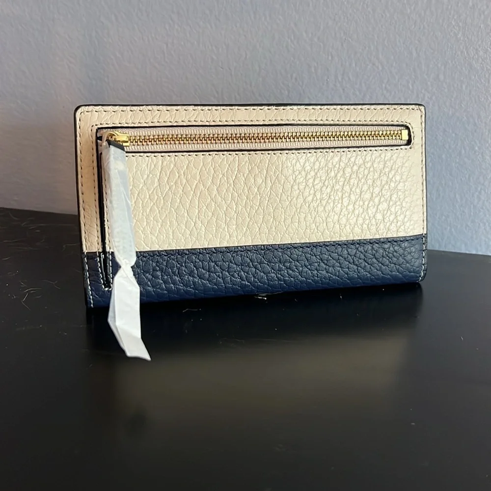 NWT Kate Spade Bay Street Lacey Pebbled Leather Long Wallet